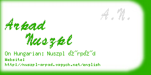 arpad nuszpl business card